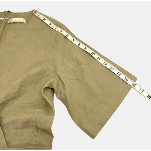 EVERLANE The Wrap Jumpsuit in Linen Trench Coat Khaki Size 6 / NWT - Picture 8 of 13